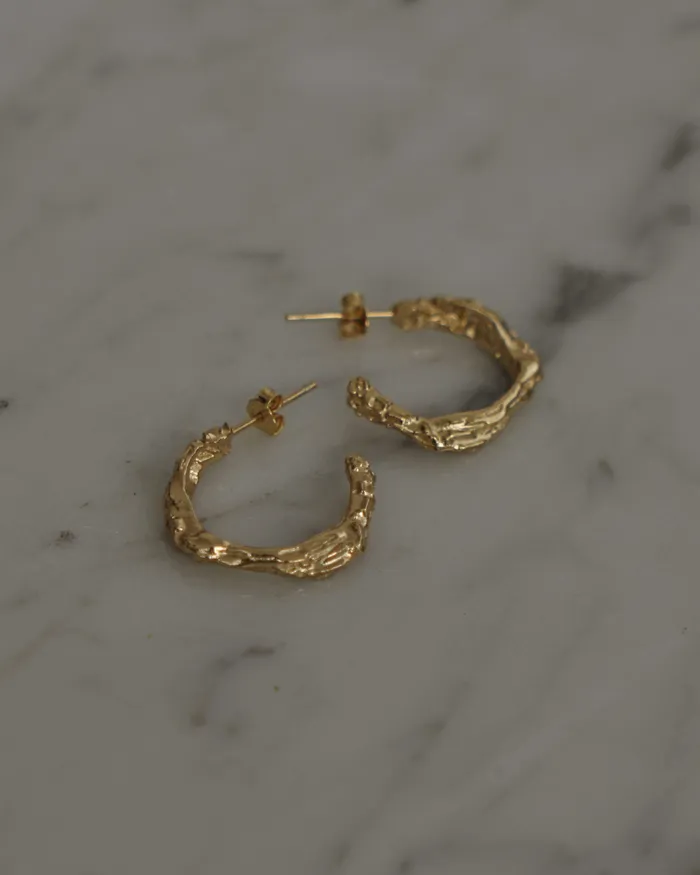 Earrings Inga Hammered Hoop Stud Earrings MYJN