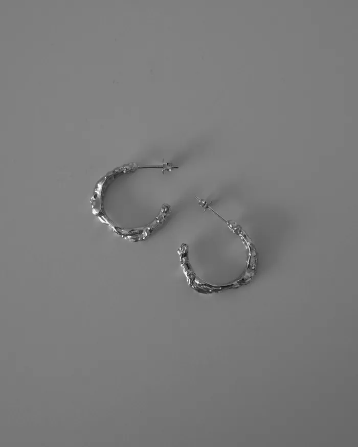 Earrings Inga Hammered Hoop Stud Earrings MYJN