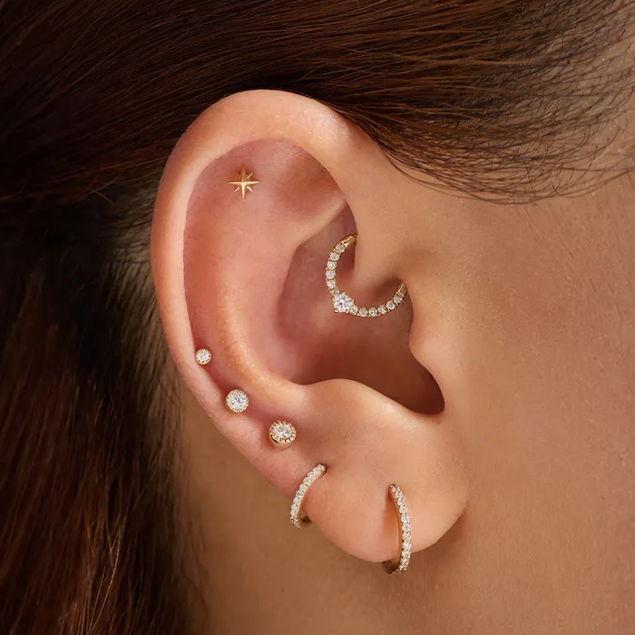 Earrings JILLIAN Beaded LGD Threadless Flatback Earring AURELIE GI