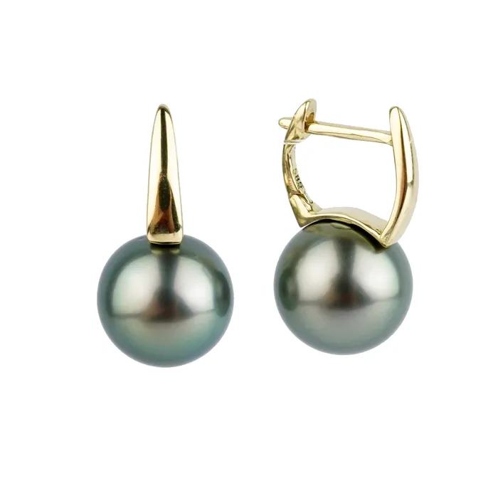 Earrings Kamoka Pearl Stormy BlueGreen 95mm Tahitian Pearl Lever Back Hoop Earrings Earrings Kamoka Pearl Stormy BlueGreen 95mm Tahitian Pearl Lever Back Hoop Earrings