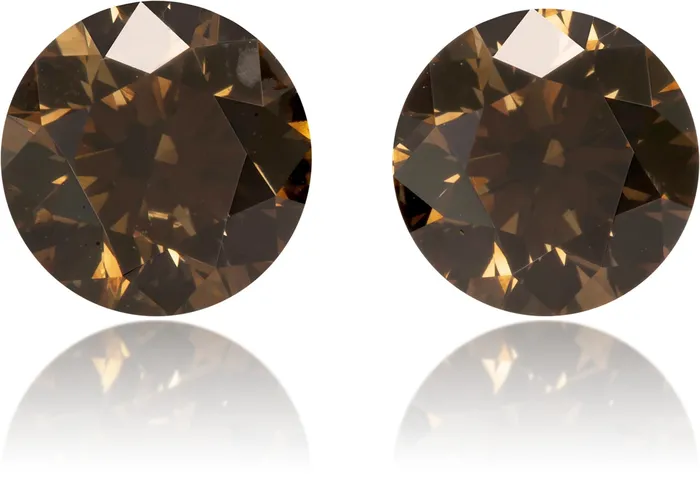 Earrings Langerman Diamonds Natural Brown Diamond Round 128 ct set