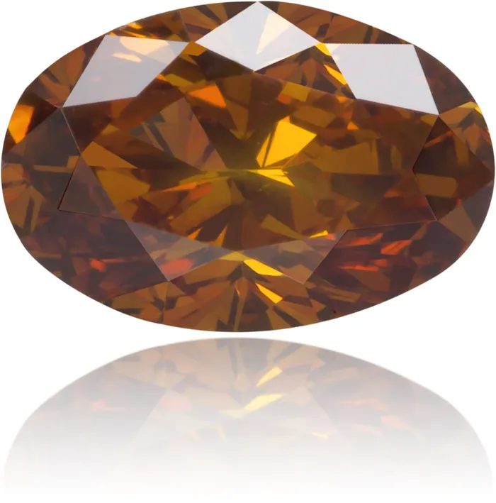 Earrings Langerman Diamonds Natural Orange Diamond Oval 065 ct Polished