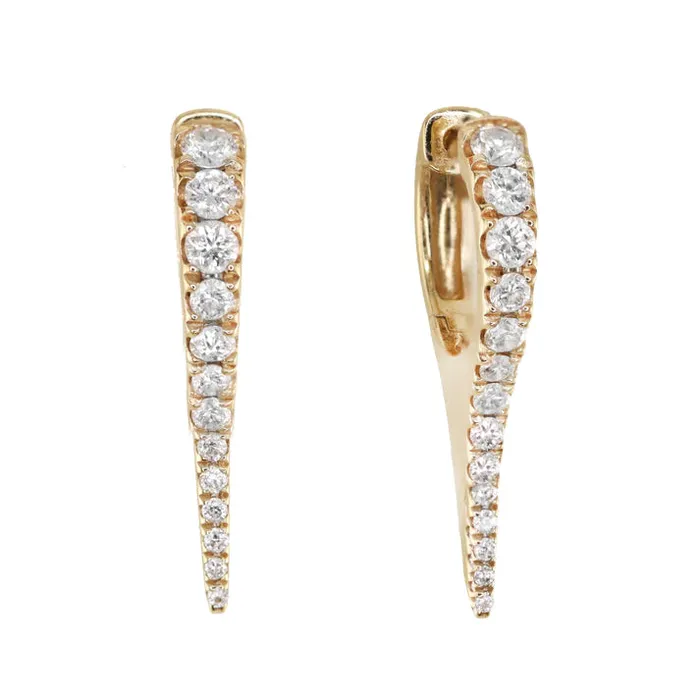 Earrings Luna Skye 14kt Gold Diamond Mini Spike Hoop
