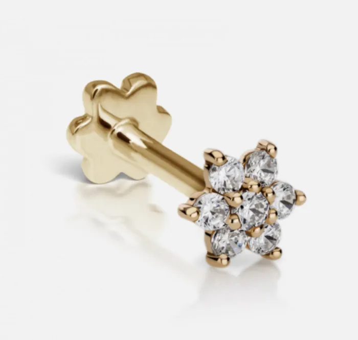 Earrings Maria Tash 45mm Diamond Flower Threaded Stud Earrings Maria Tash 45mm Diamond Flower Threaded Stud