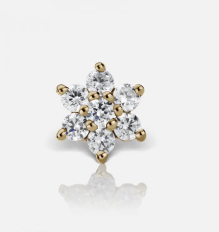 Earrings Maria Tash 45mm Diamond Flower Threaded Stud Earrings Maria Tash 45mm Diamond Flower Threaded Stud