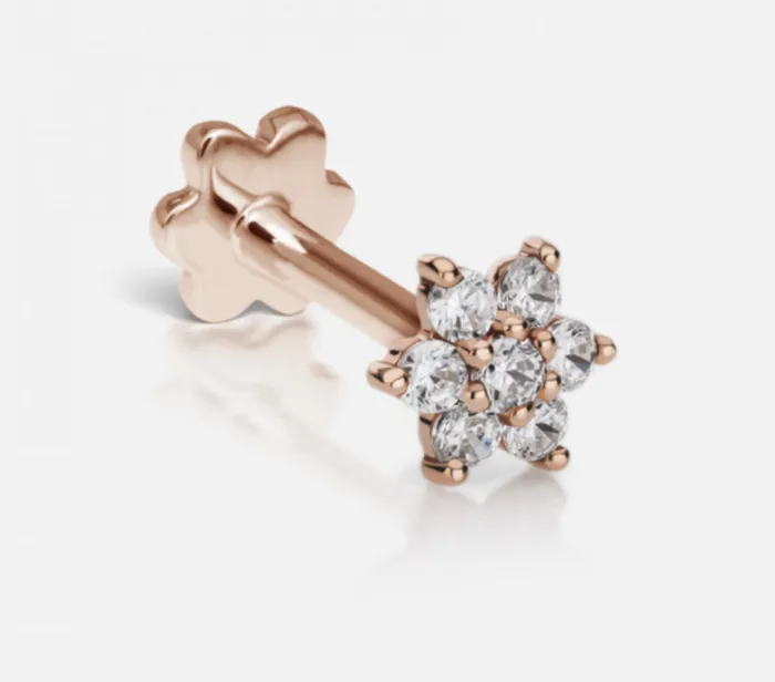 Earrings Maria Tash 45mm Diamond Flower Threaded Stud Earrings Maria Tash 45mm Diamond Flower Threaded Stud