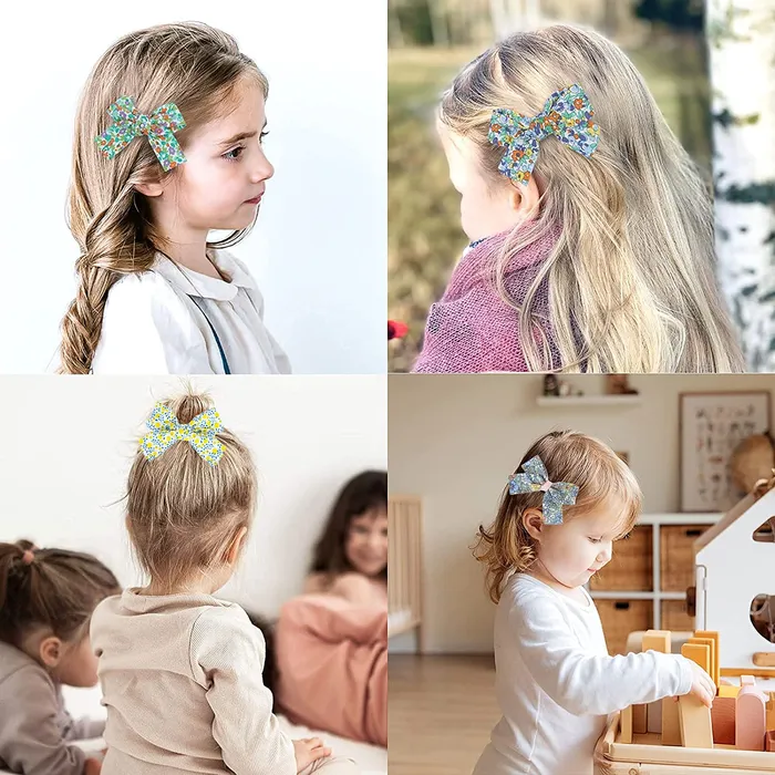 Earrings Melbees by Yellow Chimes Combo of 13 pcs with 5 PCs Printed Bow Hair Clips Ribbon Hair Clips and 8 Pcs Hair Snap Clips Hair Accessories for Kids Girls MultiColor Meduim YCHACLKD003MC Yellow Chimes