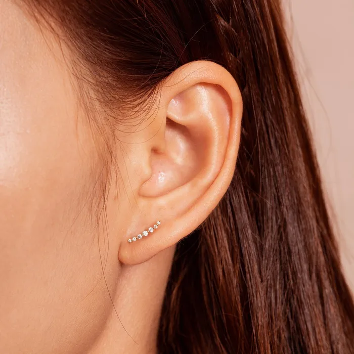Earrings MONICA Single Diamond Bar Stud AURELIE GI
