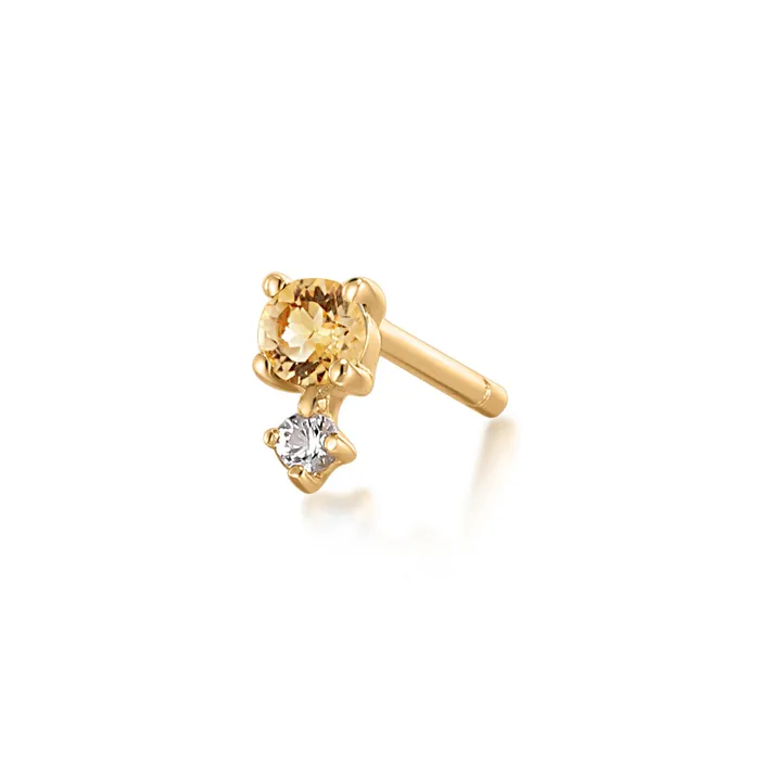 Earrings NOVEMBER Citrine and White Sapphire Stud Earring AURELIE GI