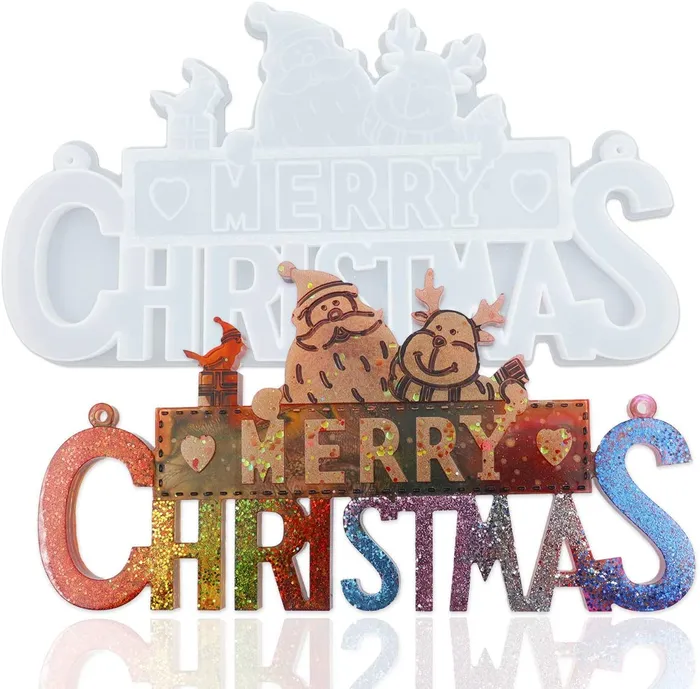 Earrings Resin Art Hub Merry Christmas Silicone Mould