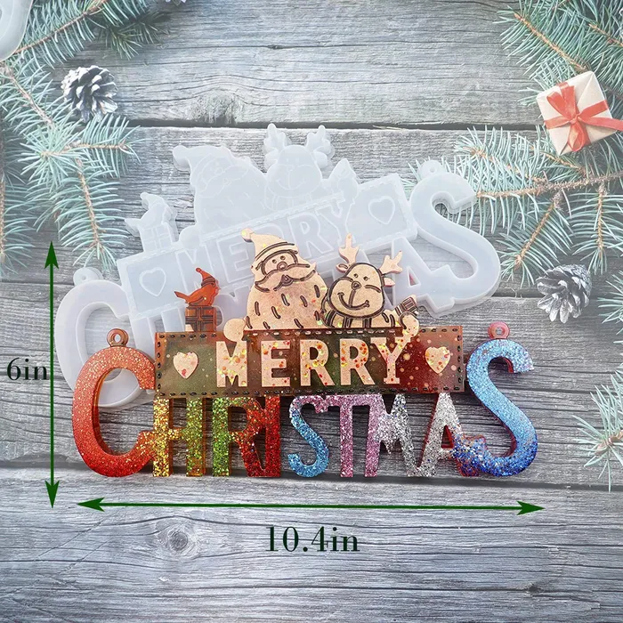Earrings Resin Art Hub Merry Christmas Silicone Mould