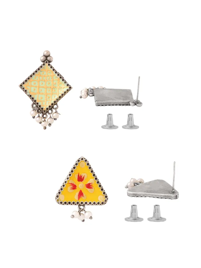 Earrings Yellow Chimes Combo of 2 Pairs Traditional Meenakari Stud Earrings Gift for Women Girls Multicolor