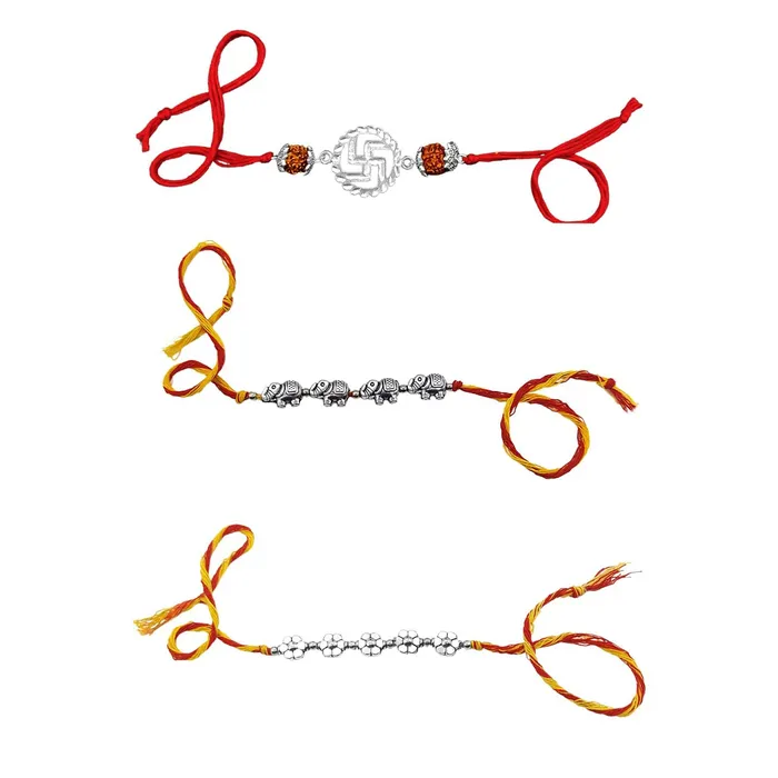 Earrings Yellow Chimes Rakhi for Brother Combo of 4 Rakhi Set for Brother Traditional Gold and Silver Plated Kundan Rakhi Set for Brother and Sister Rakhi with Roli Chawal and Greeting Card Yellow Chimes