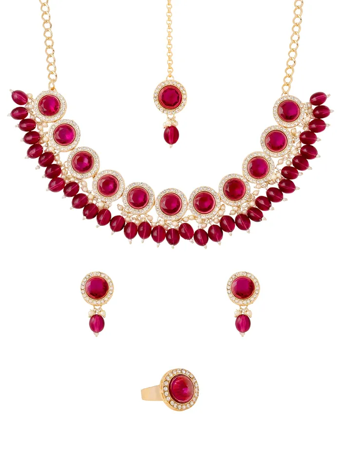 Earrings Yellow Chimes Traditional Gold Plated Jewellery Set Stunning Choker Earrings Adjustable Gold Perfect for Occasions Earrings Yellow Chimes Traditional Gold Plated Jewellery Set Stunning Choker Earrings Adjustable Gold Perfect for Occasions