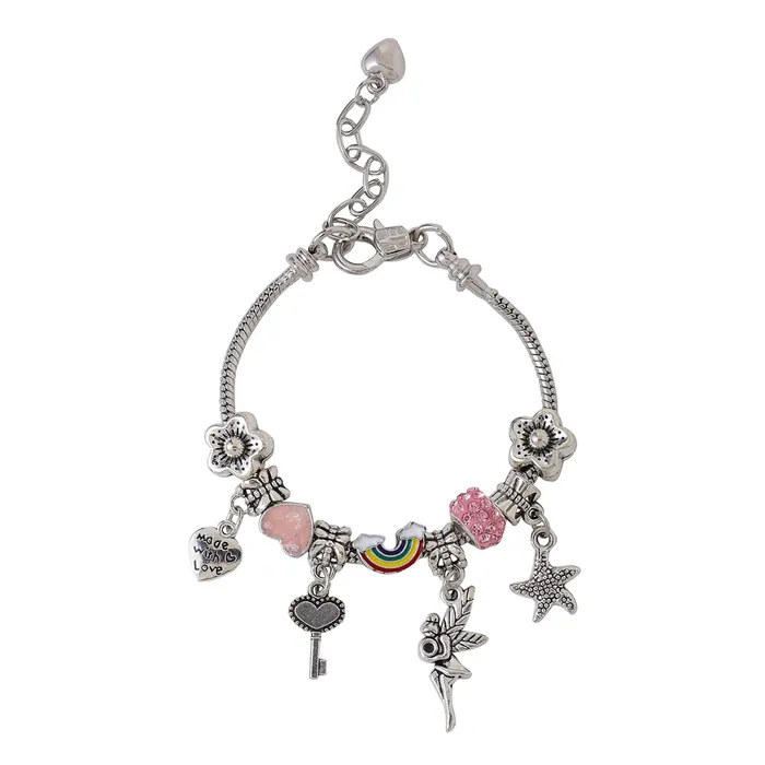 Earrings Yellow Chimes Yellow Chimes Bracelet For Women eyecatching Silver Tone With Different Charms Hanging Bracelet For Women and Girls