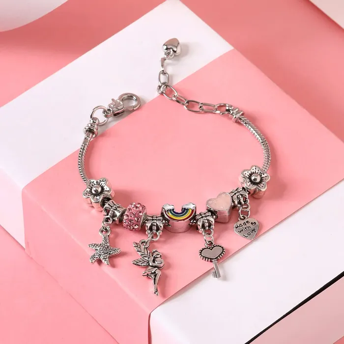 Earrings Yellow Chimes Yellow Chimes Bracelet For Women eyecatching Silver Tone With Different Charms Hanging Bracelet For Women and Girls