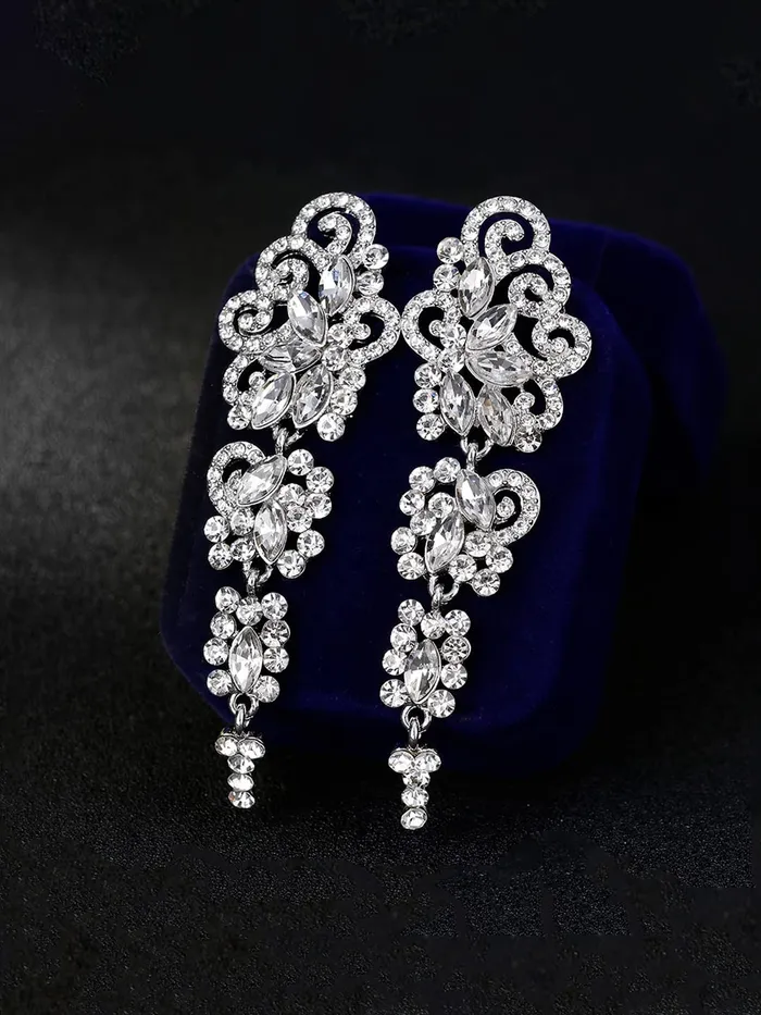 Earrings Yellow Chimes Yellow Chimes Crystals from Swarovski Glamouring Chandelier Crystal Earrings for Women and Girls