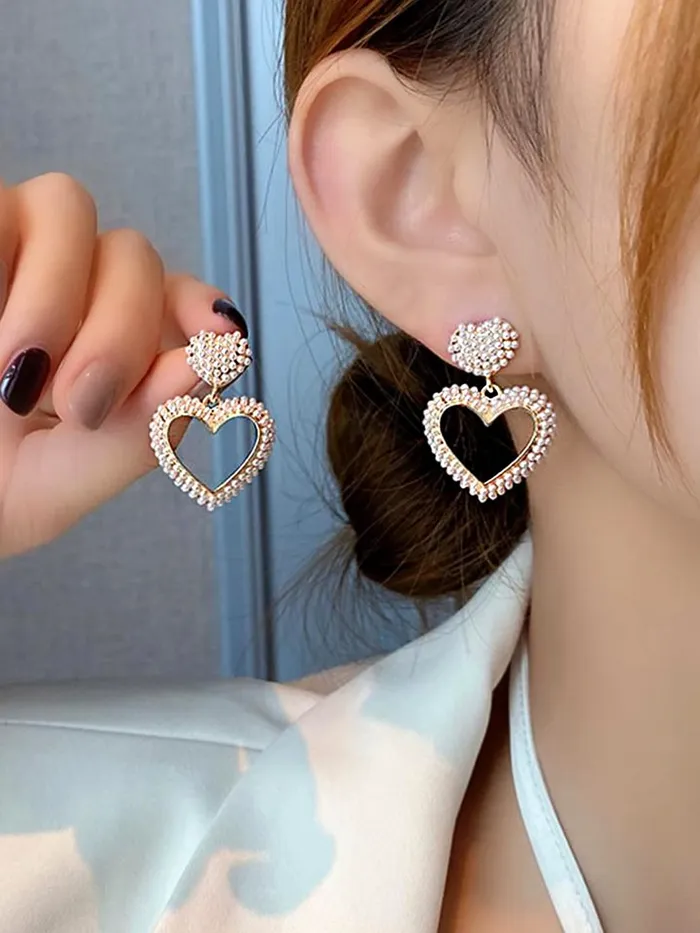 Earrings Yellow Chimes Yellow Chimes Earrings for Women and Girls Black Drop Earrings for Women Valentine Special Love Heart Drop Earrings Birthday Gift for girls and women Anniversary Gift for Wife