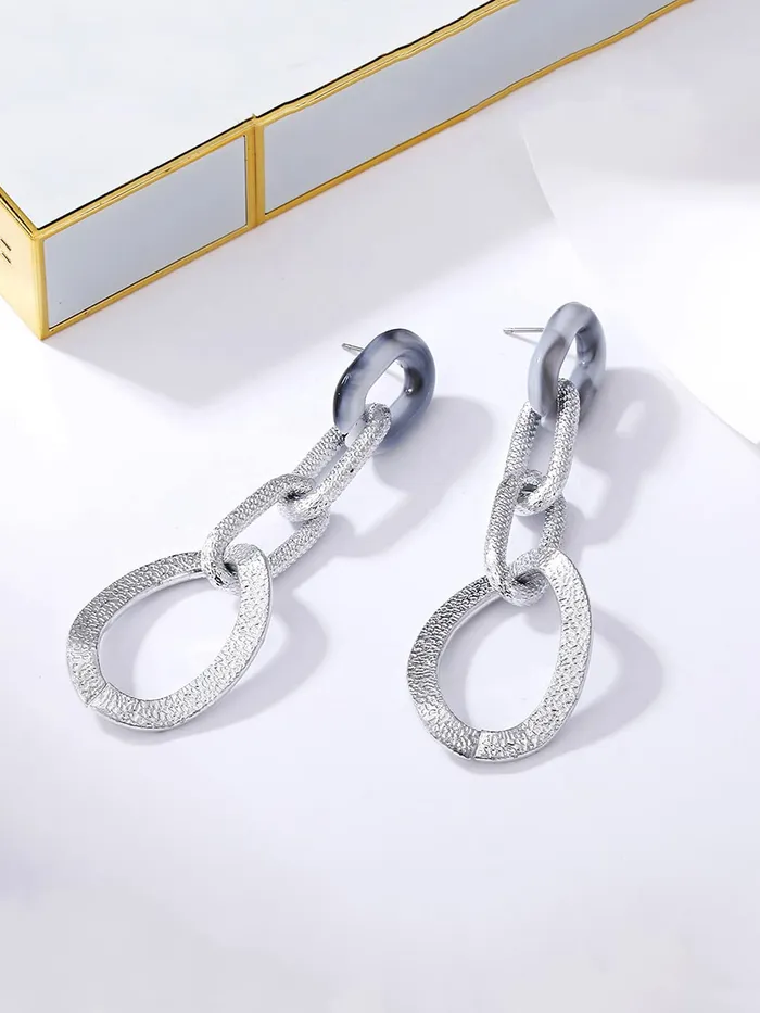 Earrings Yellow Chimes Yellow Chimes Earrings for Women and Girls Drop Earrings for Girls Silver Toned Chain Drop Designed Drop Earrings Birthday Gift for girls and women Anniversary Gift for Wife