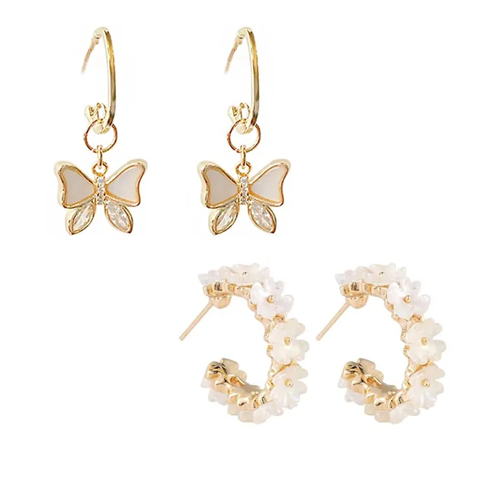 Earrings Yellow Chimes Yellow Chimes Earrings For Women Gold Toned 2 Pair Combo of Floral and Butterfly Designed Hoop Earrings For Women and Girls Earrings Yellow Chimes Yellow Chimes Earrings For Women Gold Toned 2 Pair Combo of Floral and Butterfly Designed Hoop Earrings For Women and Girls