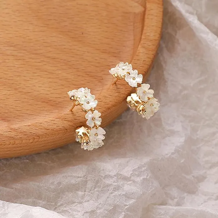 Earrings Yellow Chimes Yellow Chimes Earrings For Women Gold Toned 2 Pair Combo of Floral and Butterfly Designed Hoop Earrings For Women and Girls