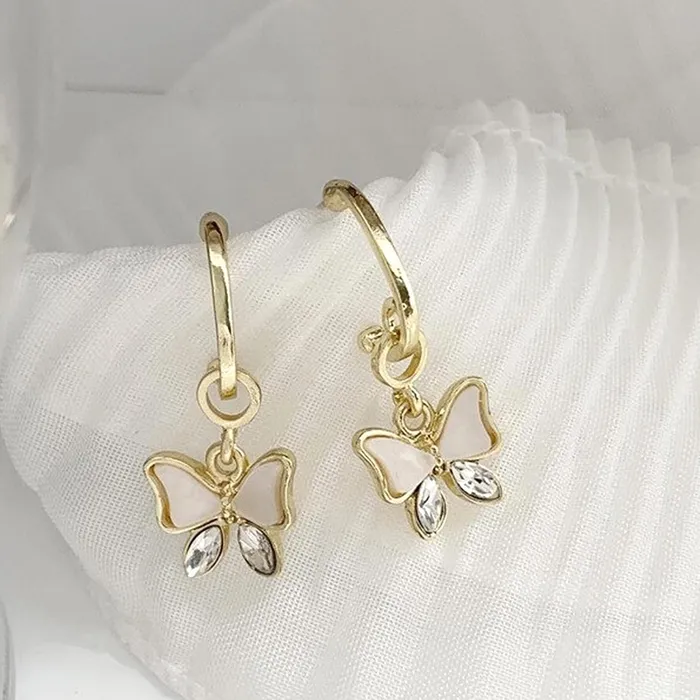 Earrings Yellow Chimes Yellow Chimes Earrings For Women Gold Toned 2 Pair Combo of Floral and Butterfly Designed Hoop Earrings For Women and Girls