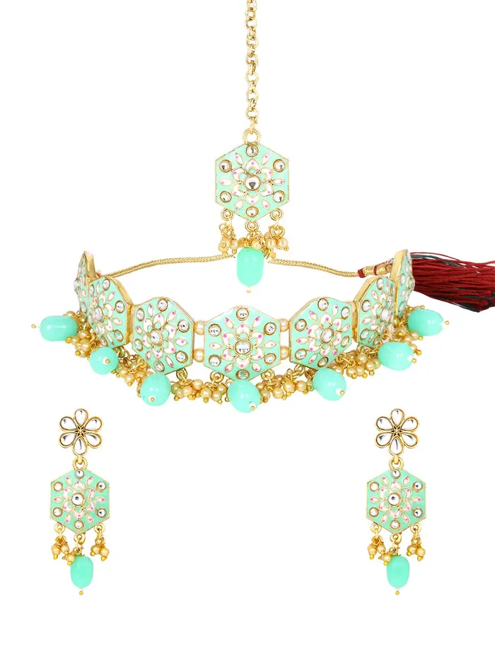 Earrings Yellow Chimes Yellow Chimes Ethnic Multilayer Pearl Beads Jewellery Set Traditional Choker Necklace Set for Women and Girls Design 7 Earrings Yellow Chimes Yellow Chimes Ethnic Multilayer Pearl Beads Jewellery Set Traditional Choker Necklace Set for Women and Girls Design 7
