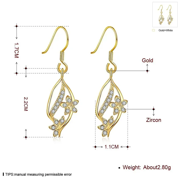 Earrings Yellow Chimes YELLOW CHIMES Golden Flower and Petal High Grade Crystal Earrings for Women and Girls