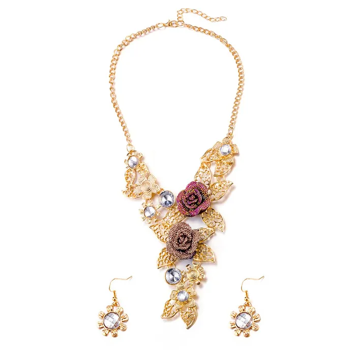 Earrings Yellow Chimes Yellow Chimes Jewellery Set for Women and Girls Fashion Golden Jewellery Set for Women Gold Plated Floral Necklace Set Birthday Gift for girls and women Anniversary Gift for Wife