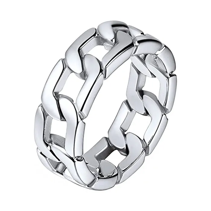 Earrings Yellow Chimes Yellow Chimes Rings for Men Silver toned Chain Designed Stainless Steel Metal Ring for Men and Boys Earrings Yellow Chimes Yellow Chimes Rings for Men Silver toned Chain Designed Stainless Steel Metal Ring for Men and Boys