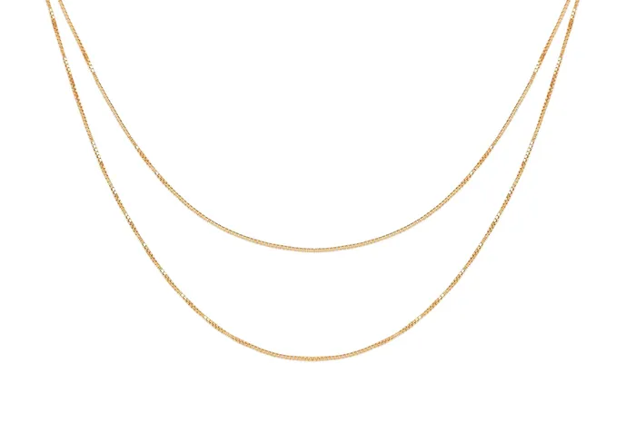 ef collection Necklaces Double Strand Liquid Gold Necklace