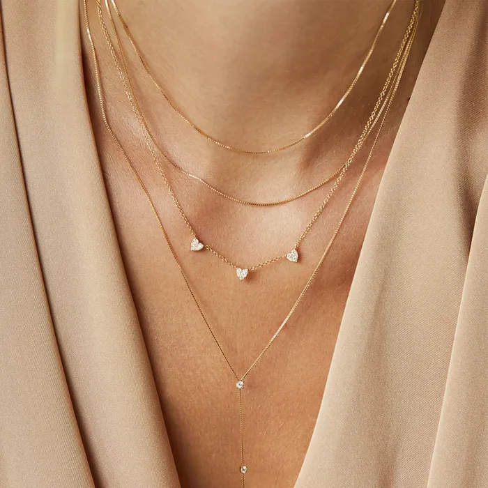 ef collection Necklaces Double Strand Liquid Gold Necklace