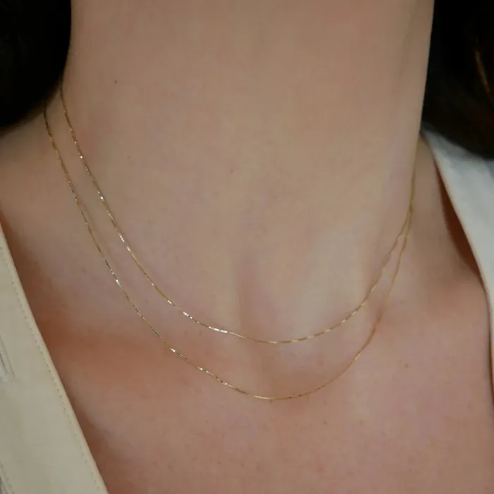 ef collection Necklaces Double Strand Liquid Gold Necklace
