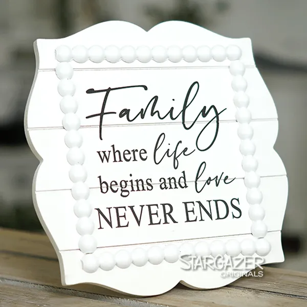 Family Life Sign on Easel Stargazer Necklaces