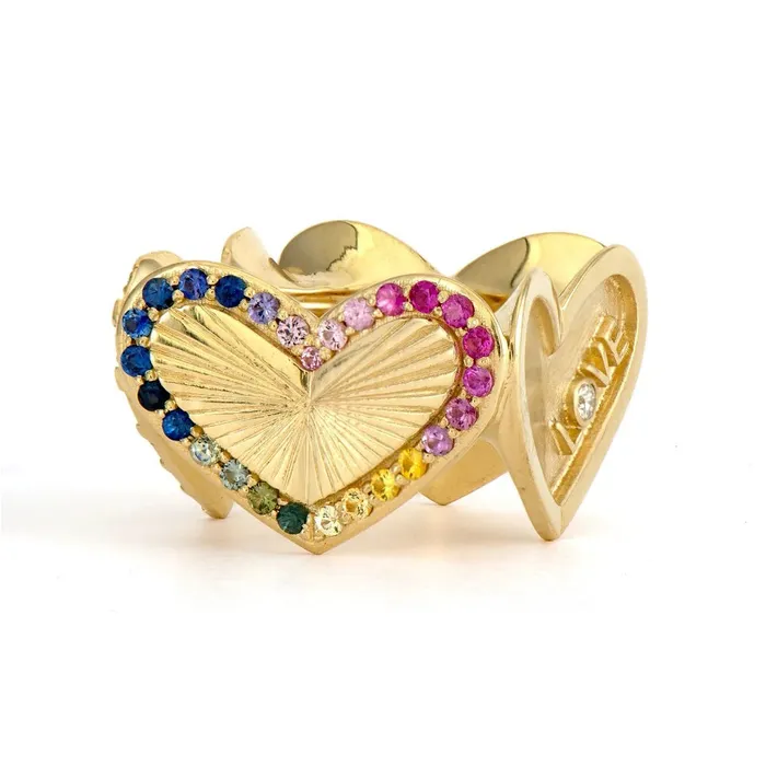 Four Sides of Your Heart Love Ring Three Stories Jewelry Rings