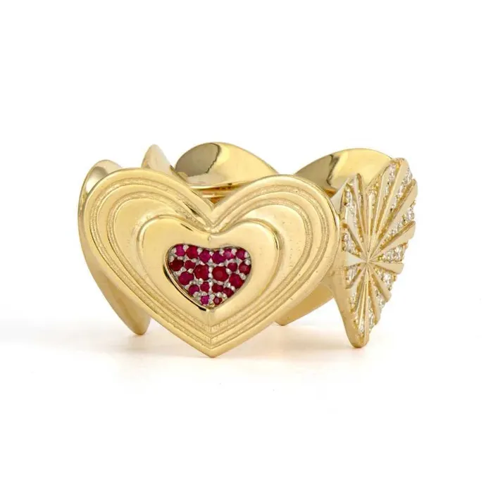 Four Sides of Your Heart Love Ring Three Stories Jewelry Rings