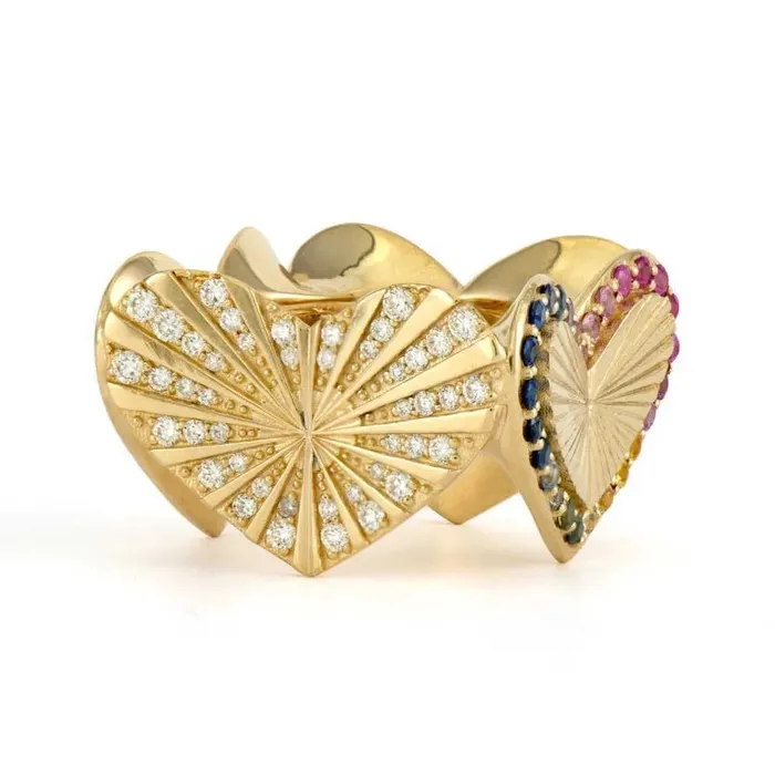 Four Sides of Your Heart Love Ring Three Stories Jewelry Rings