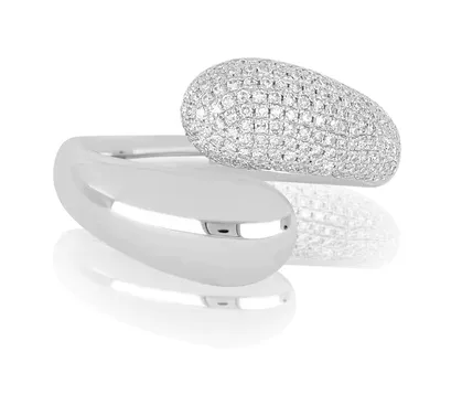 Gold and Diamond Jumbo Double Dome Ring EF Collection Rings Gold and Diamond Jumbo Double Dome Ring EF Collection Rings