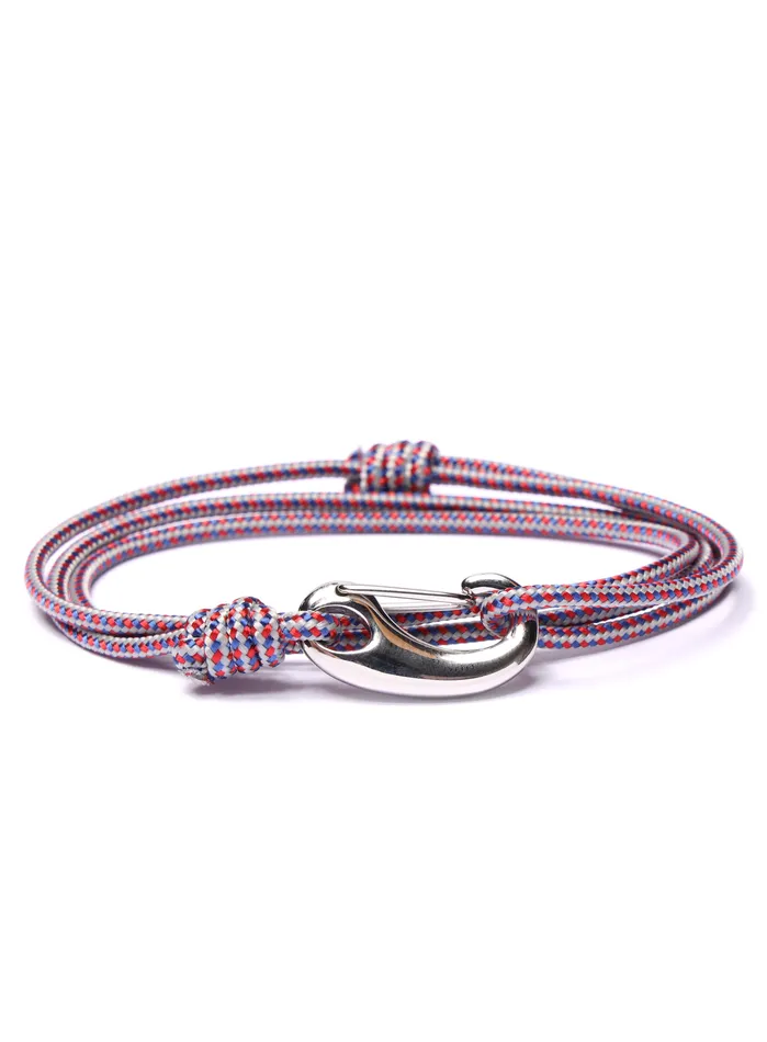 Gray Red Tactical Cord Bracelet for Men Silver Clasp 27S We Are All Smith Bracelets