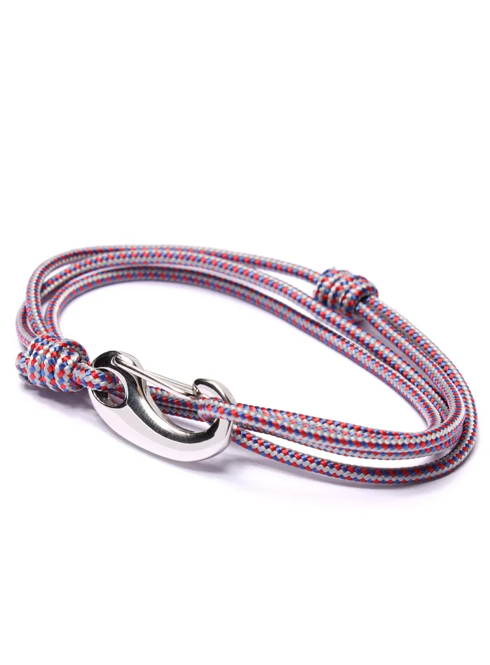 Gray Red Tactical Cord Bracelet for Men Silver Clasp 27S We Are All Smith Bracelets