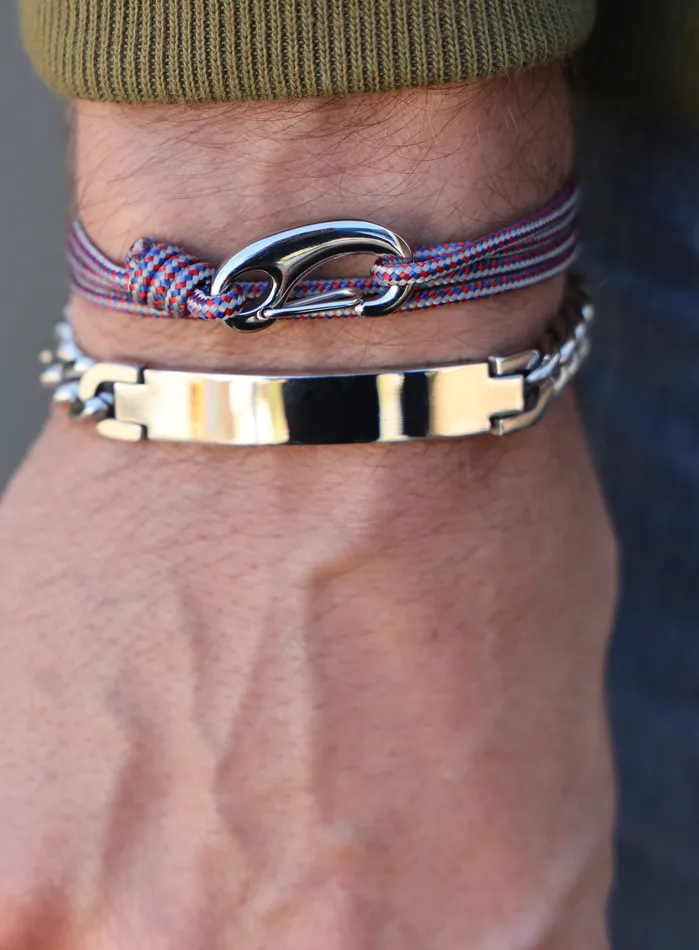 Gray Red Tactical Cord Bracelet for Men Silver Clasp 27S We Are All Smith Bracelets