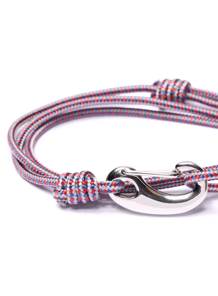 Gray Red Tactical Cord Bracelet for Men Silver Clasp 27S We Are All Smith Bracelets