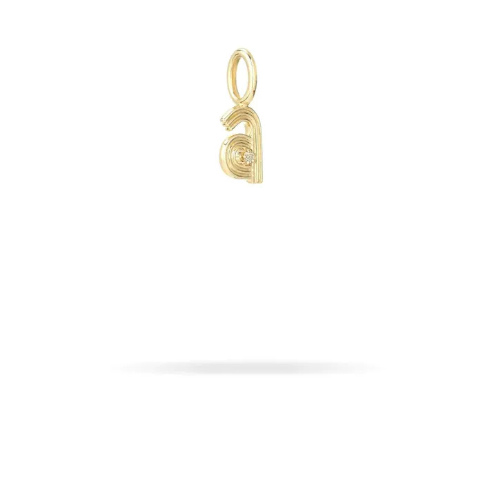 Groovy Diamond Initial Mini Bead Charm Adina Reyter Charm Necklaces