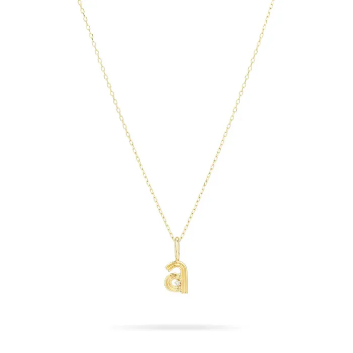Groovy Diamond Initial Mini Bead Charm Adina Reyter Charm Necklaces