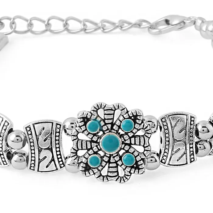 Kairangi Oxidised Bracelet for Women Afghani Craft Work Ethnic Silver Oxidised Charm Bracelet for Women and Girls Kairangi Necklaces