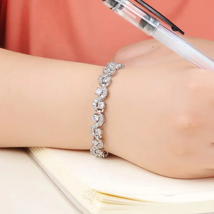 Kairangi Valentine Gift for Girls Crystal CZ Bracelet for Women Girls YCFJBR0005985WH Kairangi Earrings