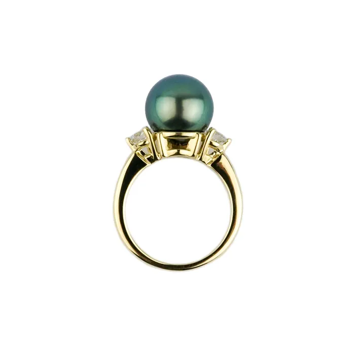 Kamoka Pearl Tahitian Pearl Diamond Bisou Ring Rings