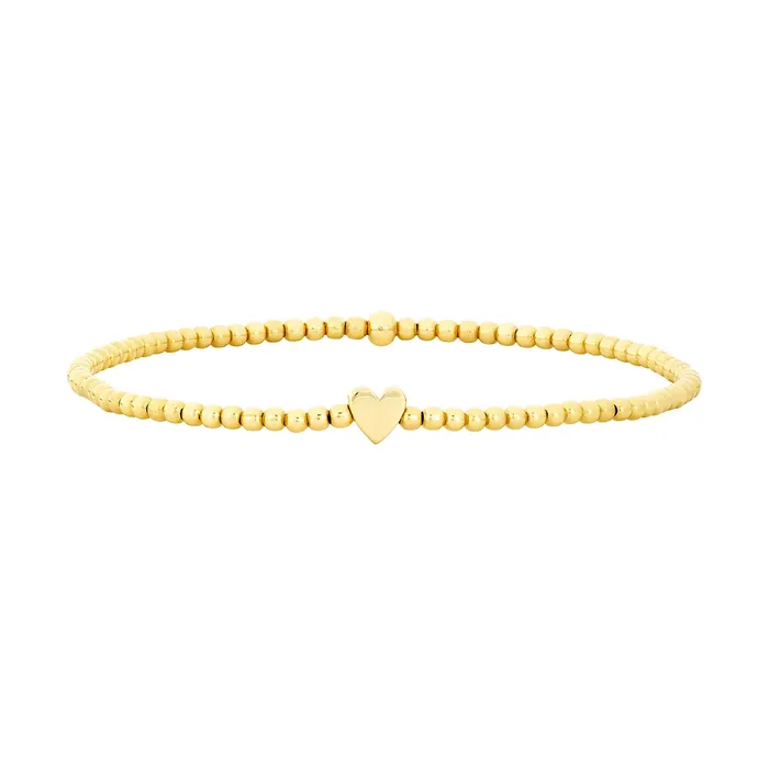 Karen Lazar 2MM Signature Bracelet with 14K Heart Bead Bracelets