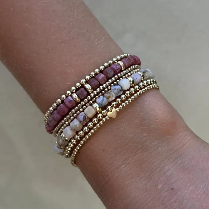 Karen Lazar 2MM Signature Bracelet with 14K Heart Bead Bracelets Karen Lazar 2MM Signature Bracelet with 14K Heart Bead Bracelets