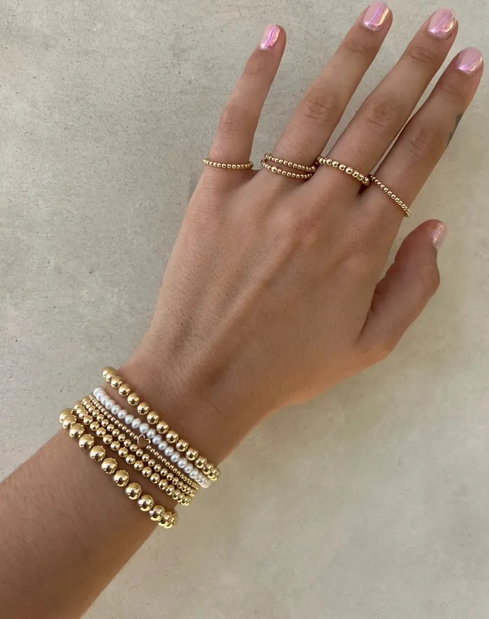 Karen Lazar 2MM Signature Bracelet with 14K Heart Bead Bracelets Karen Lazar 2MM Signature Bracelet with 14K Heart Bead Bracelets